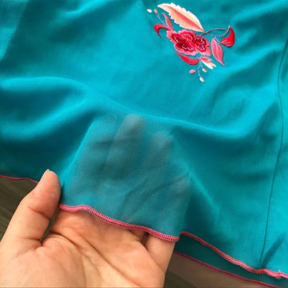 Y2K Turquoise Mesh Intimate Pajamas Set - Picture 6 of 8